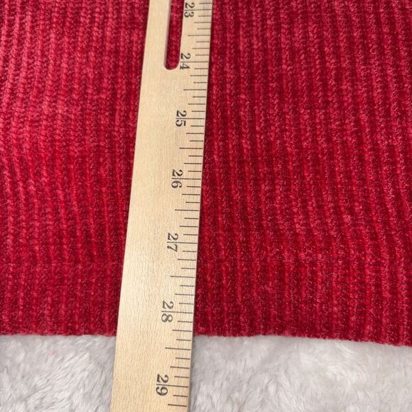 J.Jill Wearever XL Chenille Tunic Pullover Boat Neck Red Side Vents Long Sleeve - Picture 10 of 12